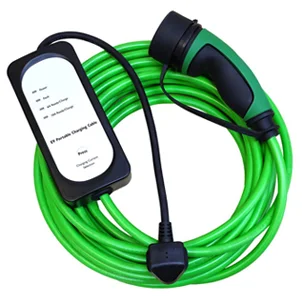 Coiled Type 2 EV charging cable